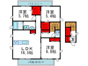 ｼｬｰﾒｿﾞﾝﾙﾋﾟﾅｽ緑地公園の物件間取画像